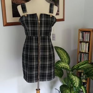 🧡 Plaid Overall Dress